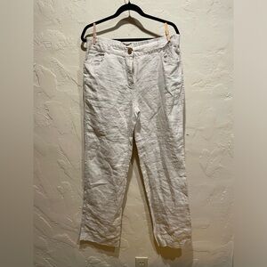 Chico’s Linen Pants Oatmeal Cream Tan Size 1.5 / Size 10